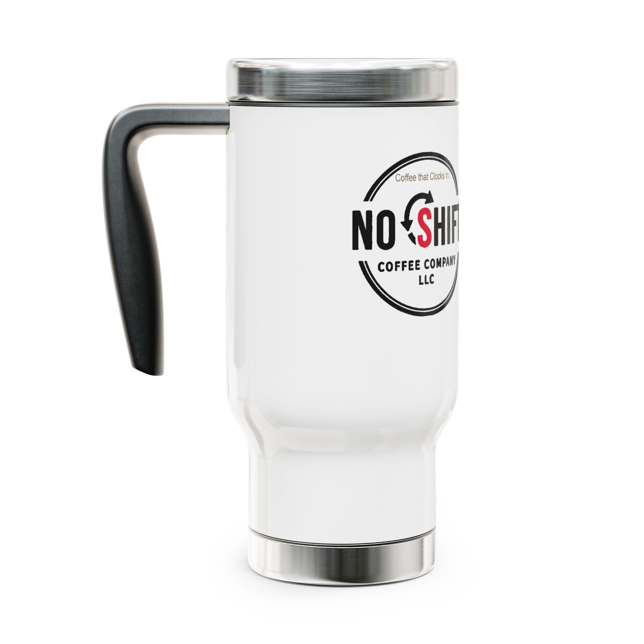 No Shift Travel Mug with Handle 14oz — Stainless Steel | No Shift